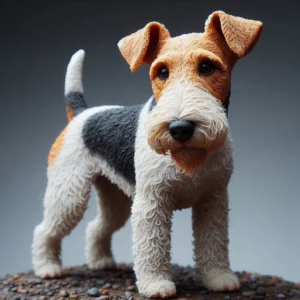 Perro Fox Terrier de resina